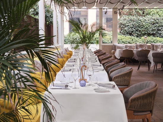 KE's Kedry Prime has created a new shaded communal space at Hyatt Centric Murano Venice on Murano Island