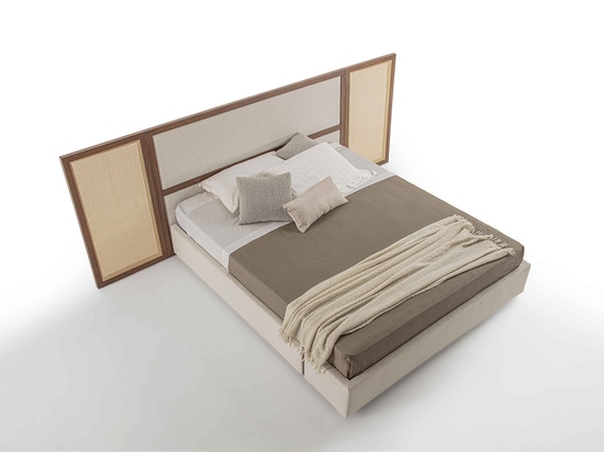 Bed with Vienna straw headboard