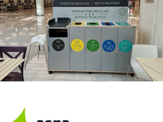 Wooden recycling cabinet Mallorca at Mallorca Airport