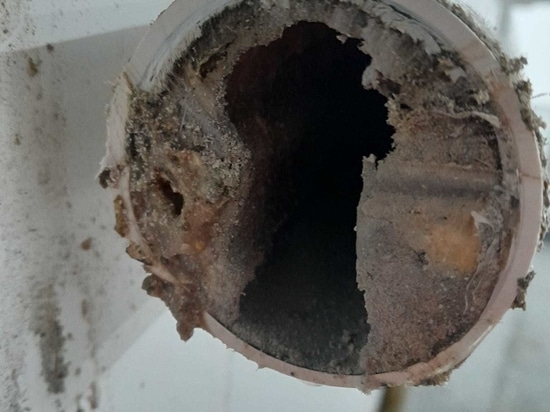 Grease blockage in a kitchen pipe