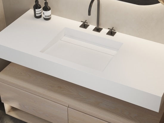 Cassiopeia Slim Corian® Single Wall-Mounted Basin