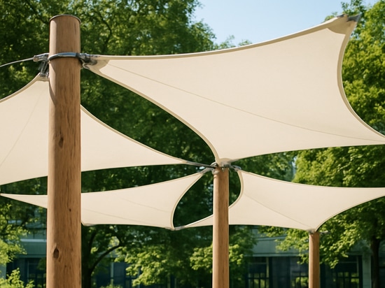 Wood mats and posts for shade sails