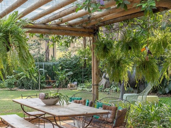 Wooden log pergolas