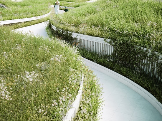 at the entrance, visitors are given seeds to plant along the riverbed