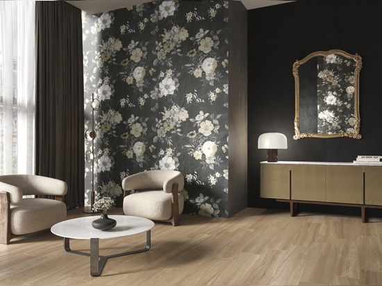 Floral porcelain stoneware wall tiles