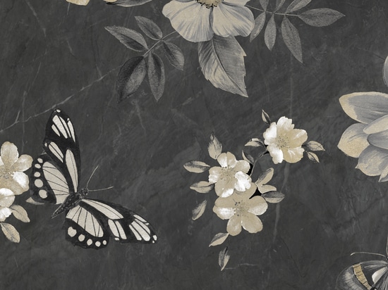 Floral porcelain stoneware wall tiles