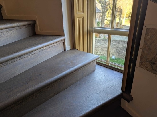 Dennebos Flooring engineered wide oak floor in a custom made color