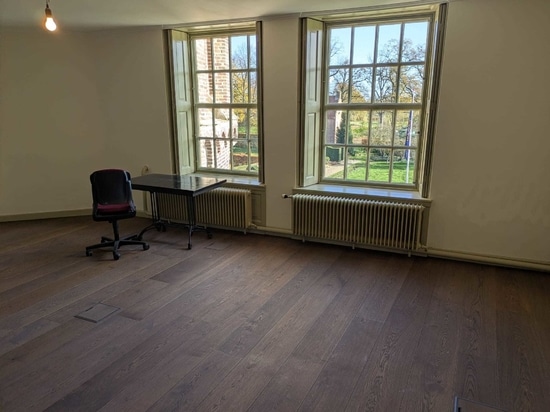 Dennebos Flooring engineered wide oak floor in a custom made color