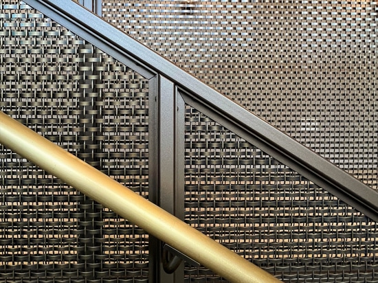 New York Stairwell Featuring Woven Wire Mesh Handrails
