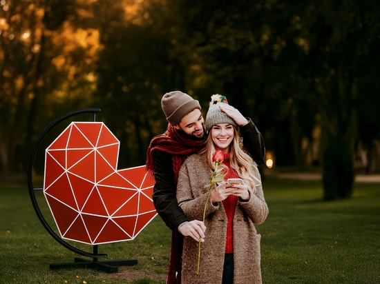 Valentine’s Day decorations in public spaces