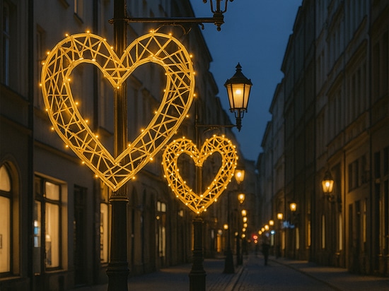 Valentine’s Day decorations in public spaces