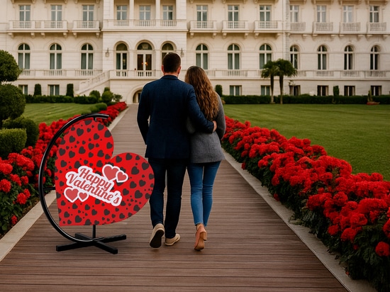 Valentine’s Day decorations in public spaces