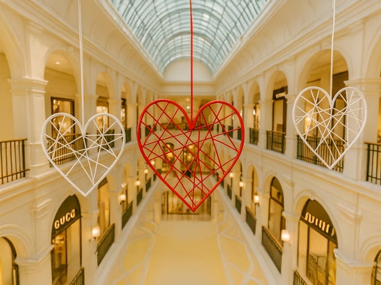 Valentine’s Day decorations in public spaces