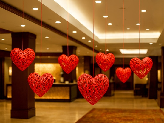 Valentine’s Day decorations in public spaces