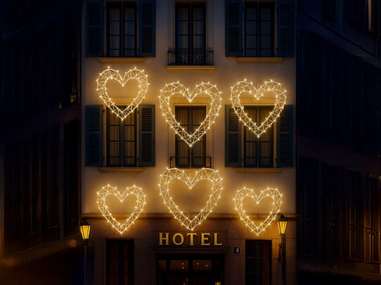 Valentine’s Day decorations in public spaces