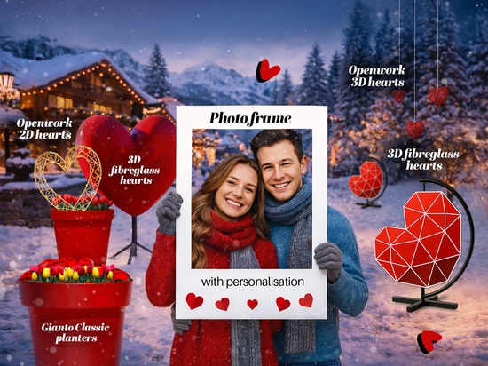 Valentine’s Day decorations in public spaces