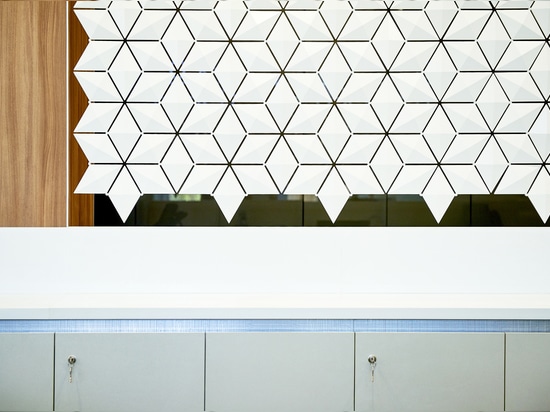 A bespoke office front desk design for a healthcare environment