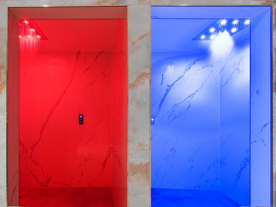 Ironmonger Row Baths SPA: creative colour combinations using porcelain tiles
