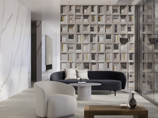 Abstract wall tiles in porcelain stoneware: a modern décor trend