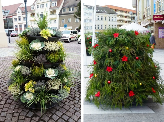 Flower towers in urban space: seasonal greenery with strong visual impact