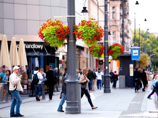 Hanging flower planters for urban spaces: vertical greenery for cities