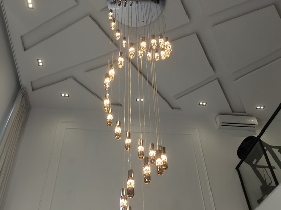 Majestic Double-Height Spiral Chandelier with Premium Asfour Crystal