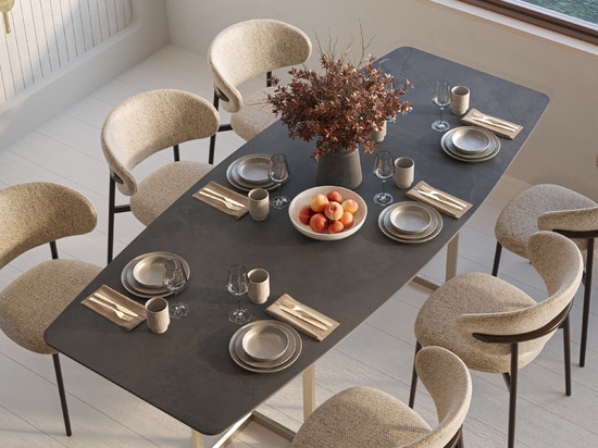 Table: Convivialis Shaped - Table top: Pietre di Sardegna Tavolara