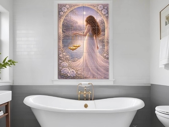 Libra zodiac tile mural