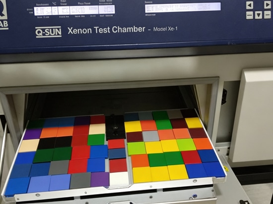 One of the UV resistance tests carried out by Daplast