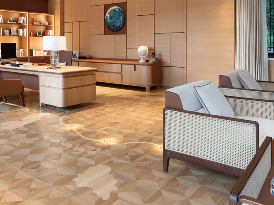 Custom artistic parquet in China: the Silk Road project