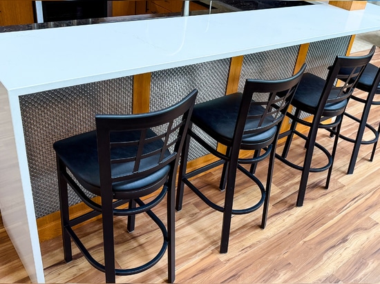 Featuring M33-2 architectural woven wire mesh, this home bar remodel blends contemporary design with rich texture and visual screening for a refined, upscale aesthetic.