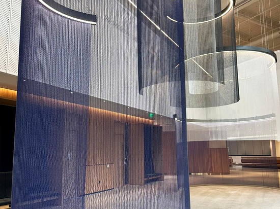 Delta 24RG hanging wire mesh in a powder coat finish in the Ford World Headquarters