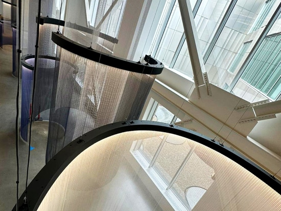 Delta 24RG hanging wire mesh in a powder coat finish in the Ford World Headquarters