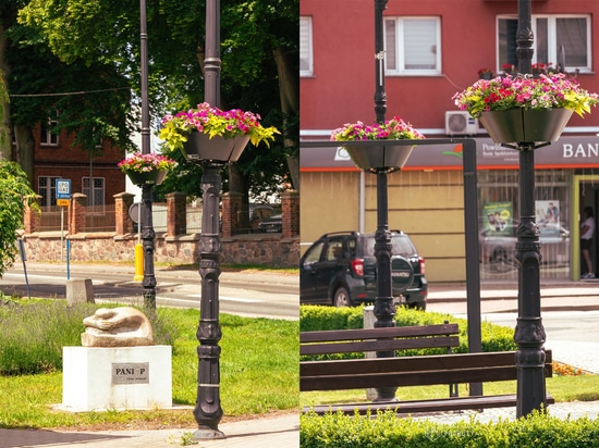 Flower towers and hanging planters: the Prabuty example