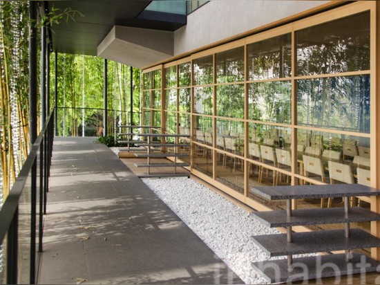 A lush bamboo forest thrives atop the Ekouin Buddhist Temple in Tokyo