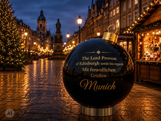 Personalised XXL Christmas baubles: a unique gift for partner cities