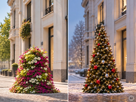 From summer flowers to Christmas decorations: a seasonal transformation