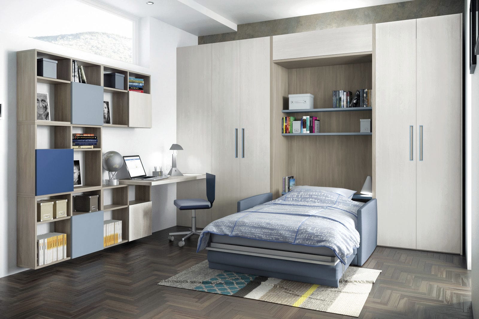 壁面収納ベッド 361 Tumidei シングル コンテンポラリー 男の子用