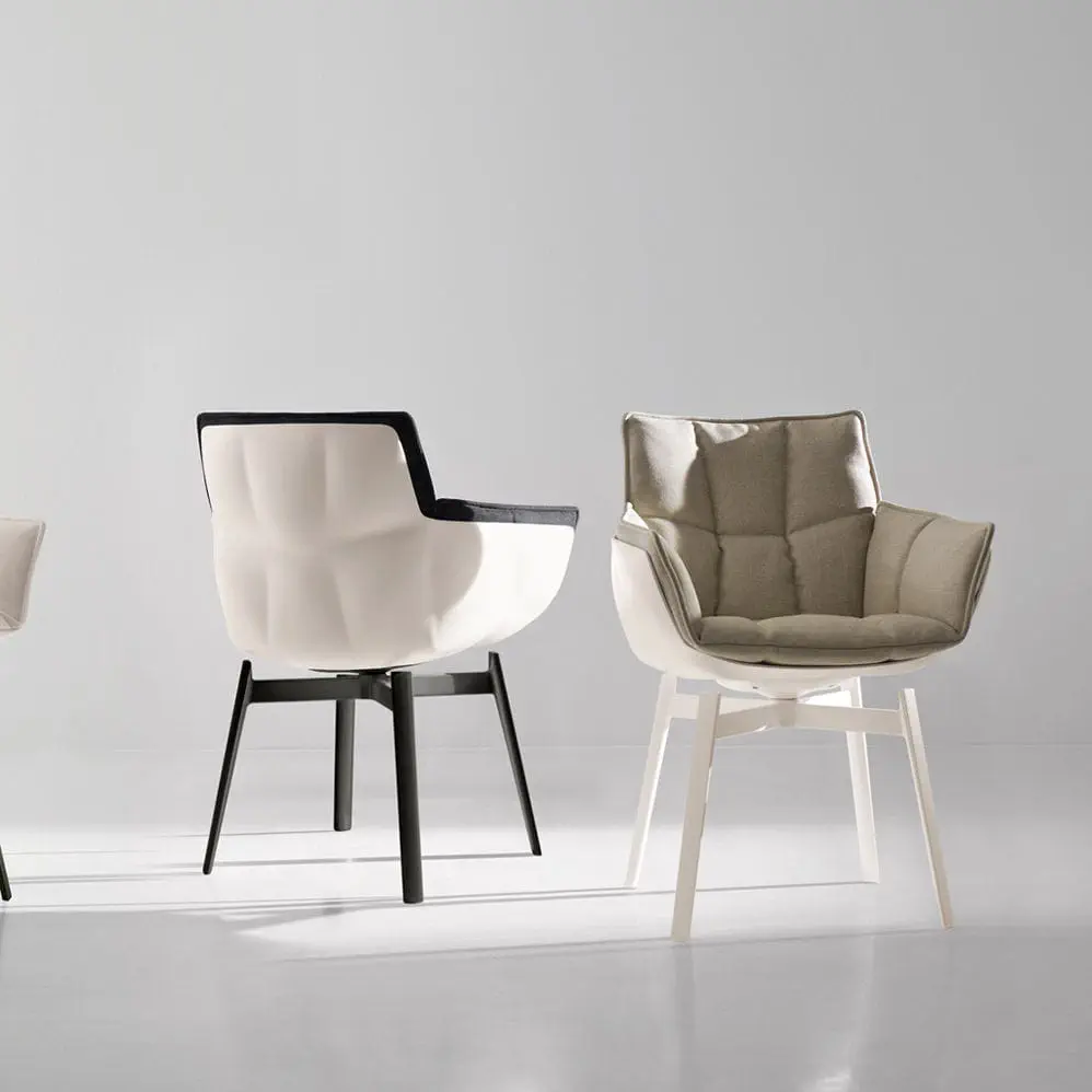 現代風ダイニングルーム用チェア - Husk - B&B Italia/ビー