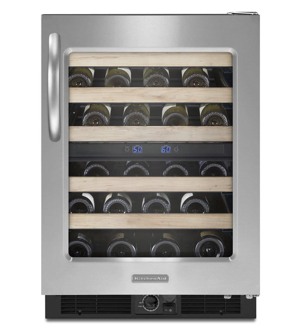 組み込み式ワインセラー KUWS24RSSS............. KitchenAid 台下 / 金属製 / 電動