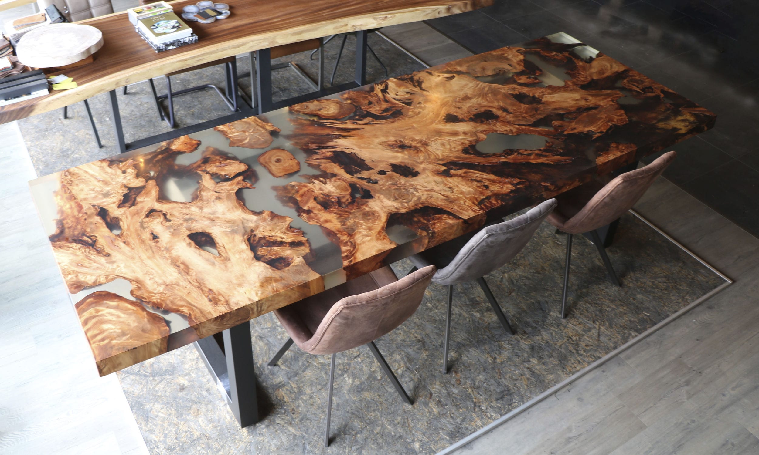 現代風ダイニングテーブル - Kauri - Unik - 無垢材 / エポキシ樹脂系