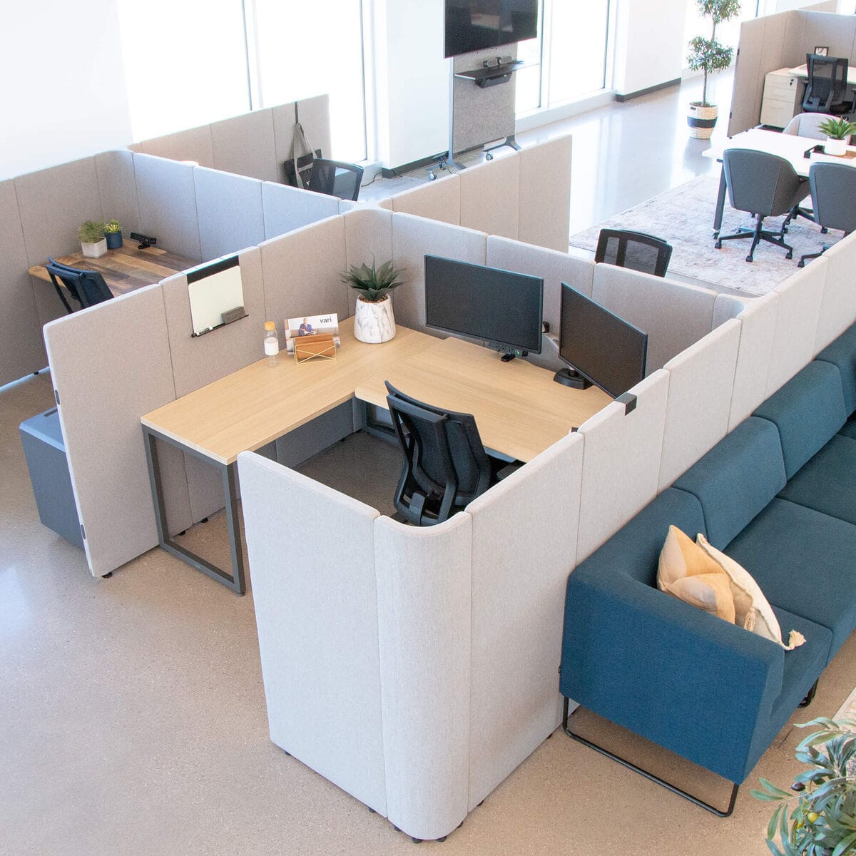 床置きオフィス用間仕切り - QUICKFLEX CUBES™ - VARIDESK - フェルト製 / モジュール式 / 保護