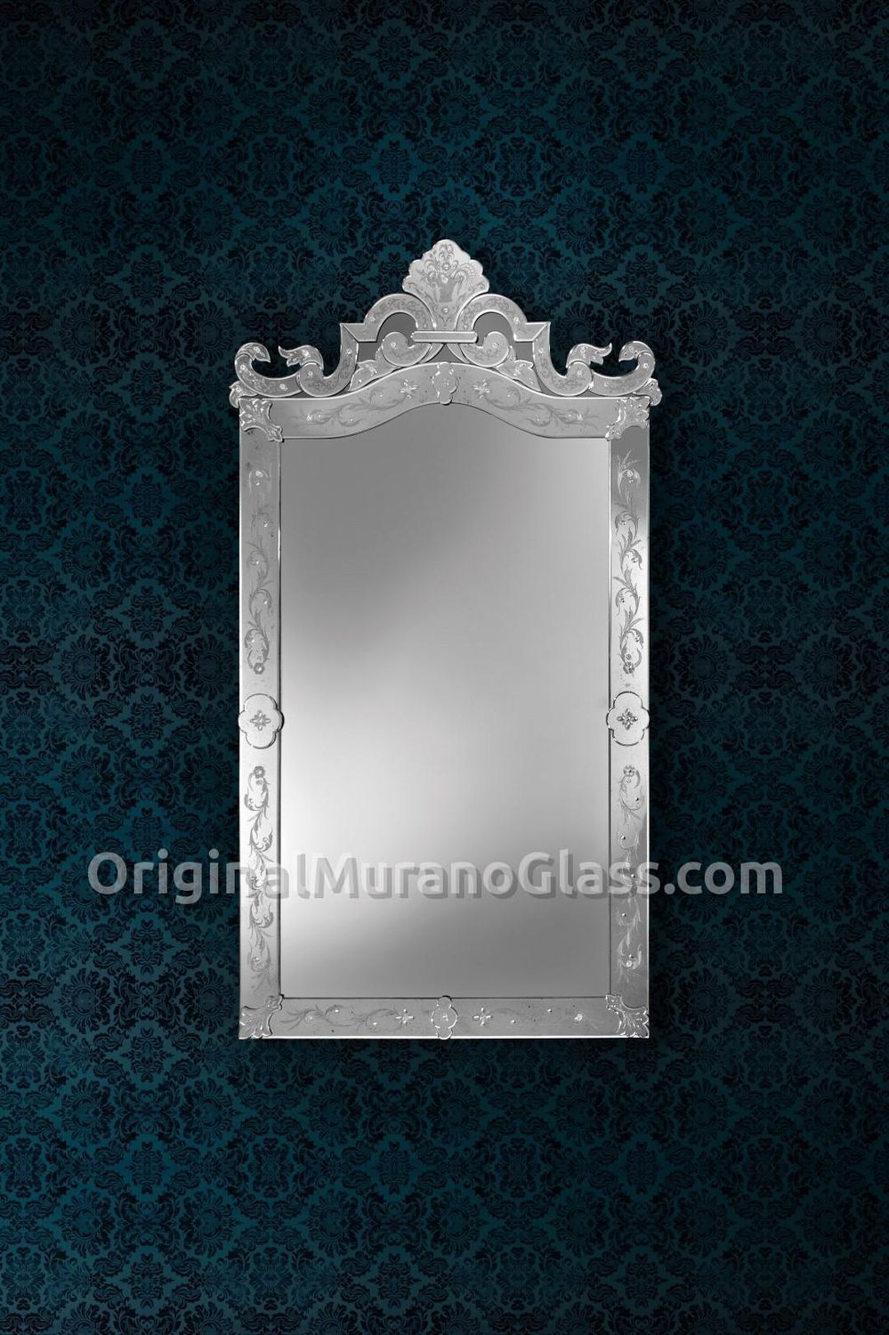 壁かけ式鏡 Corniola Original Murano Glass S N C 伝統的なデザインの 長方形 ムラノガラス製