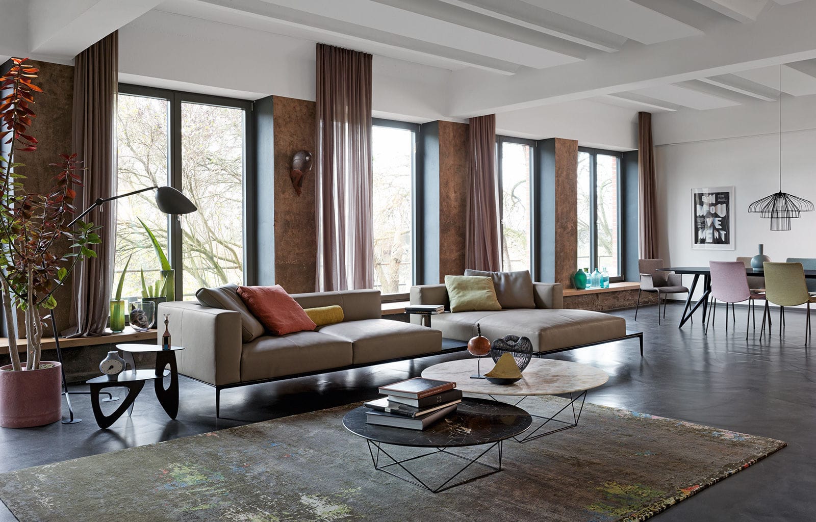 モジュール式ソファー - JAAN - Walter Knoll - 現代風 / 革製 / グレー