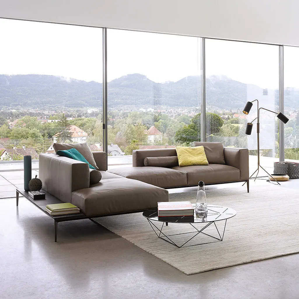 モジュール式ソファー - JAAN - Walter Knoll - 現代風 / 革製 / グレー