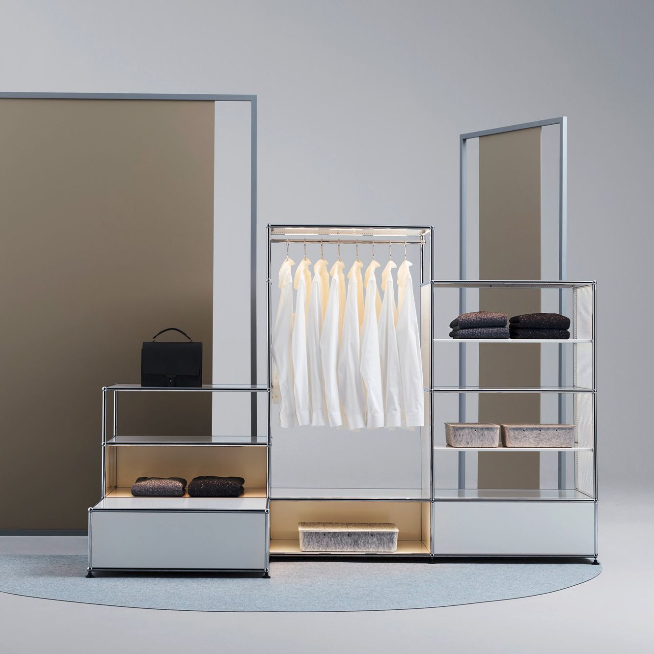 現代風エントランス用コート掛け - USM Haller E - USM Modular Furniture