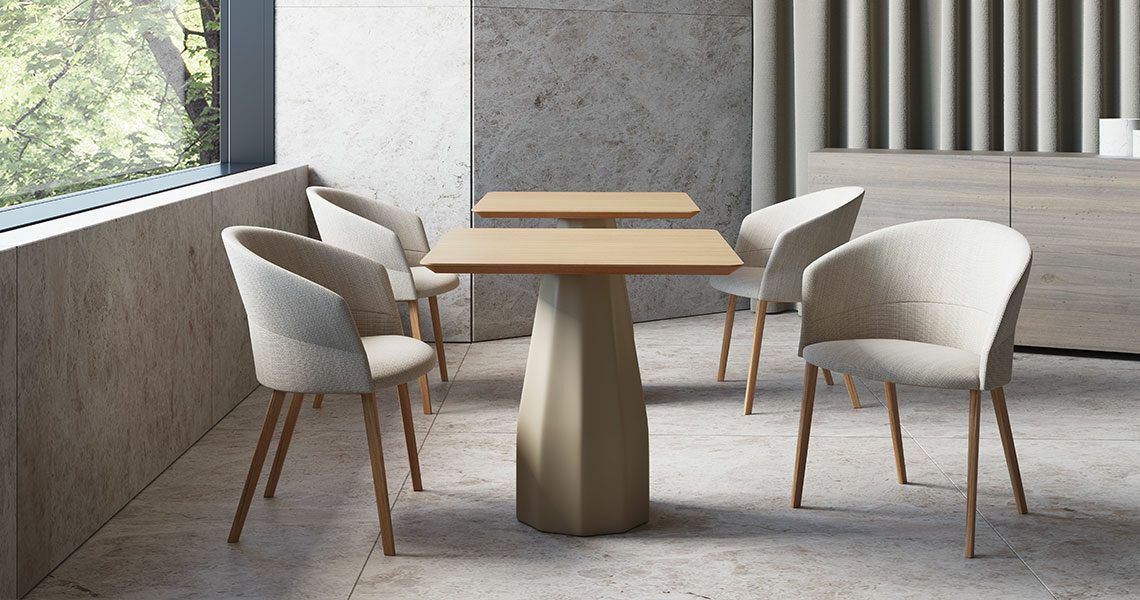 現代風テーブル - BURIN - Viccarbe - MDF / HPL / ポリプロピレン脚