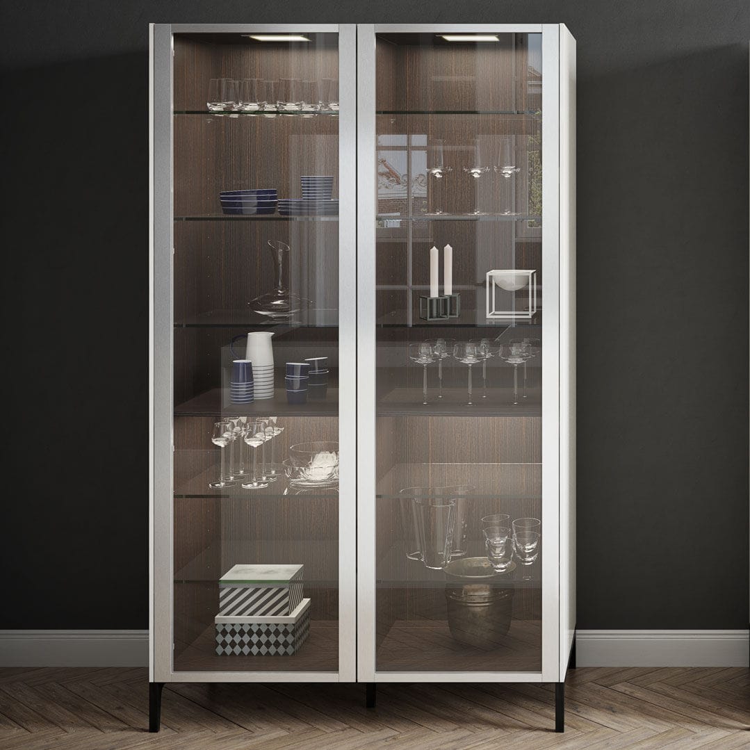 現代風食器棚 - URBAN : SE + S2 - SIEMATIC - 漆木材 / ガラス製