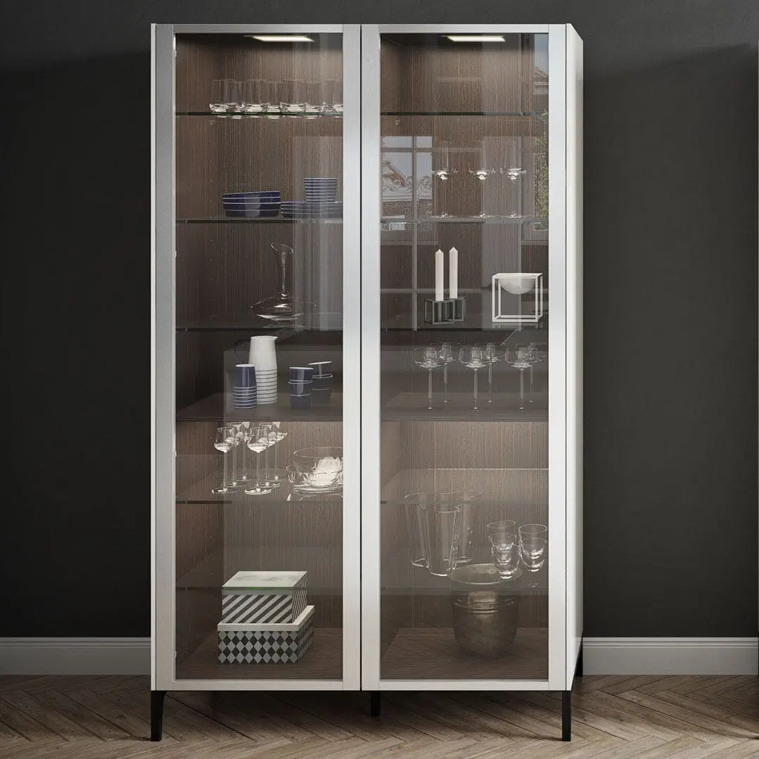 現代風食器棚 - URBAN : SE + S2 - SIEMATIC - 漆木材 / ガラス製