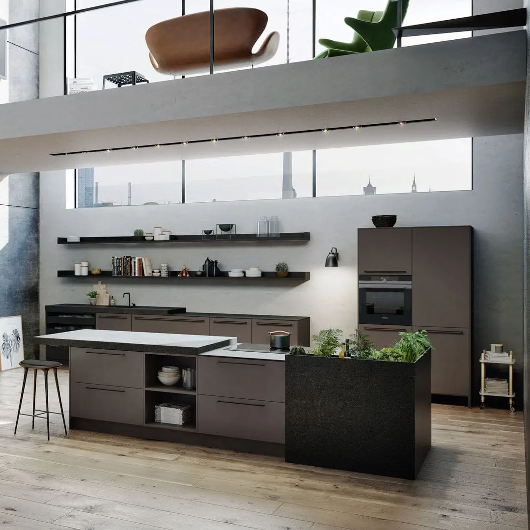 現代風キッチン - URBAN : SE 8008 LM + SE 4004 E - SIEMATIC - 漆